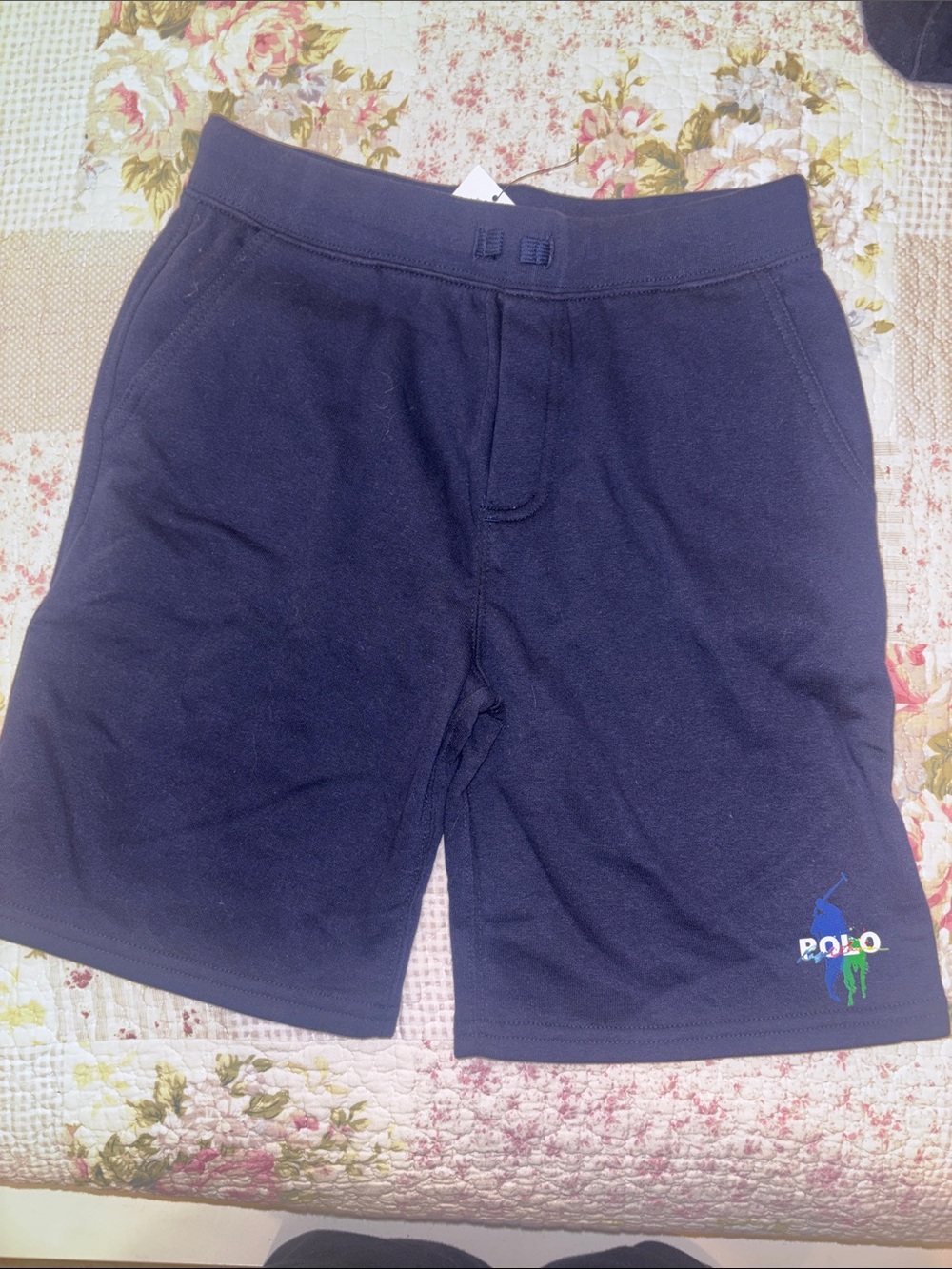 Polo by Ralph Lauren Navy Athletic Knit Shorts with Polo Pony Logo